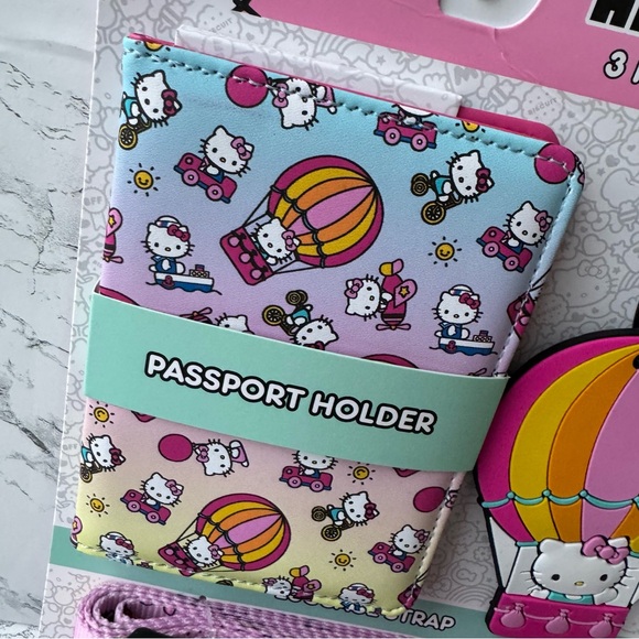 Sanrio Hello Kitty Passport Holder, Luggage Tag, Luggage Strap Gift Travel Set - Picture 2 of 5